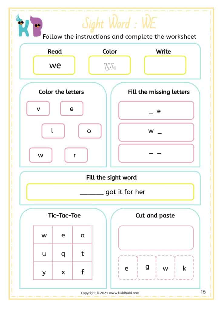 Free CVC Activity Sheets