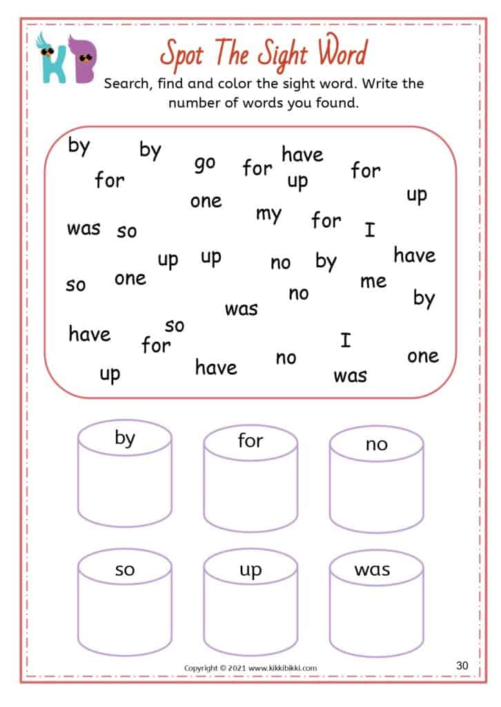 Read and Find CVC Words Worksheet