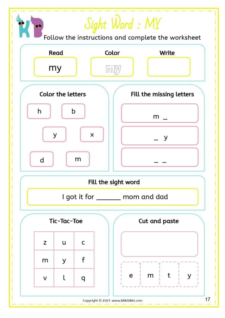 Kindergarten CVC Worksheets