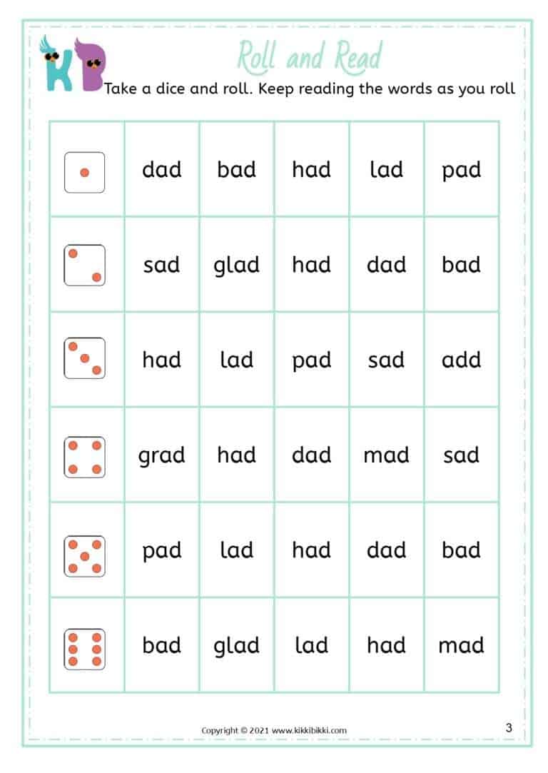 CVC - ad Phonics Worksheets