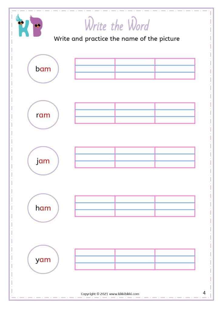 CVC - am & ab Spelling Fun Worksheets