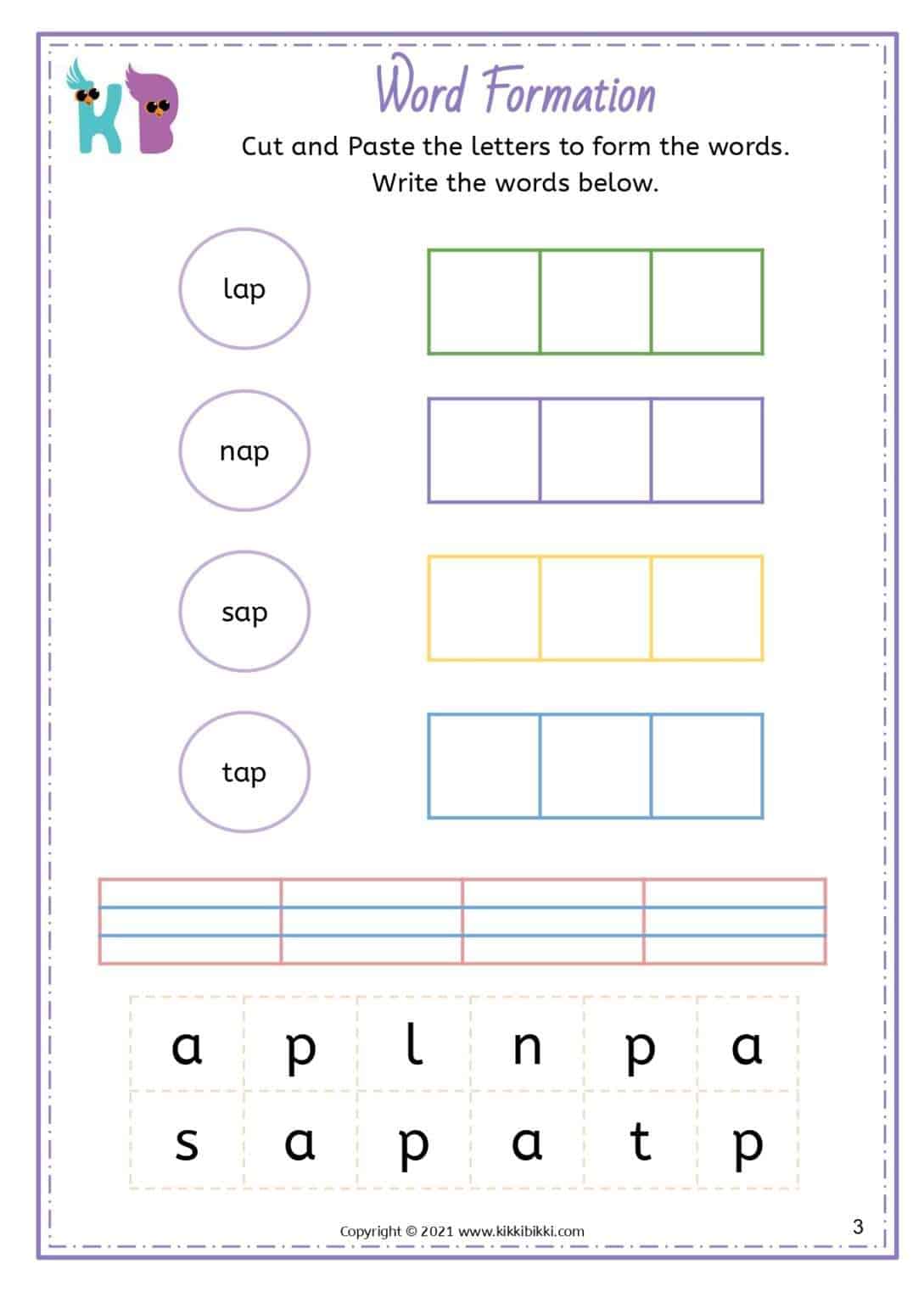 CVC -ap Word Family - Free Phonics Printable