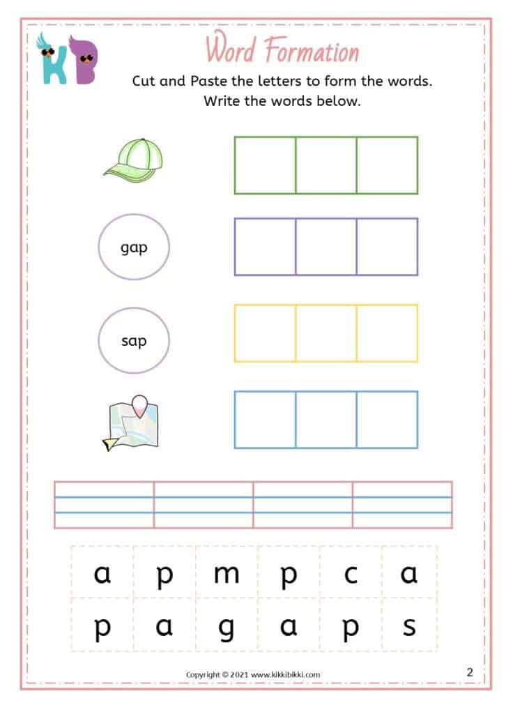 CVC ap Word Family Free Phonics Printable