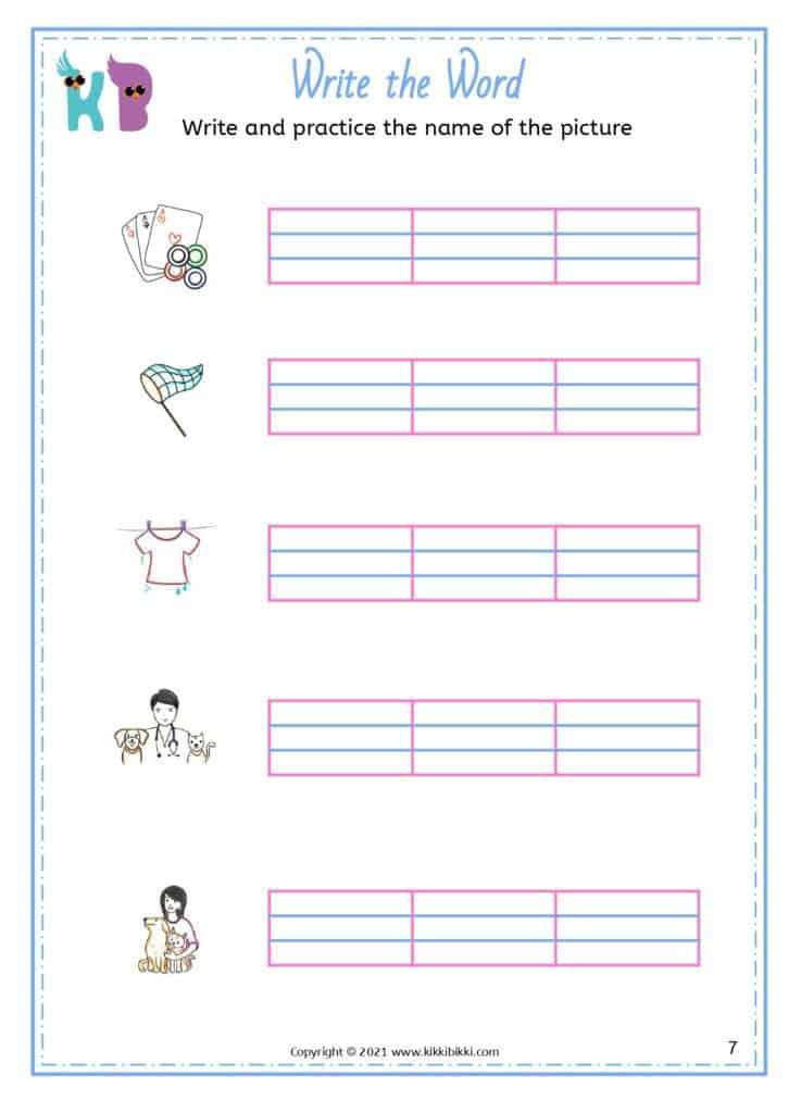 CVC Short E -et Sound Match Worksheets