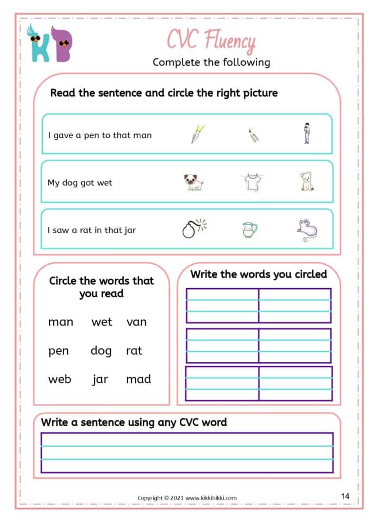 CVC Sentence Scramble