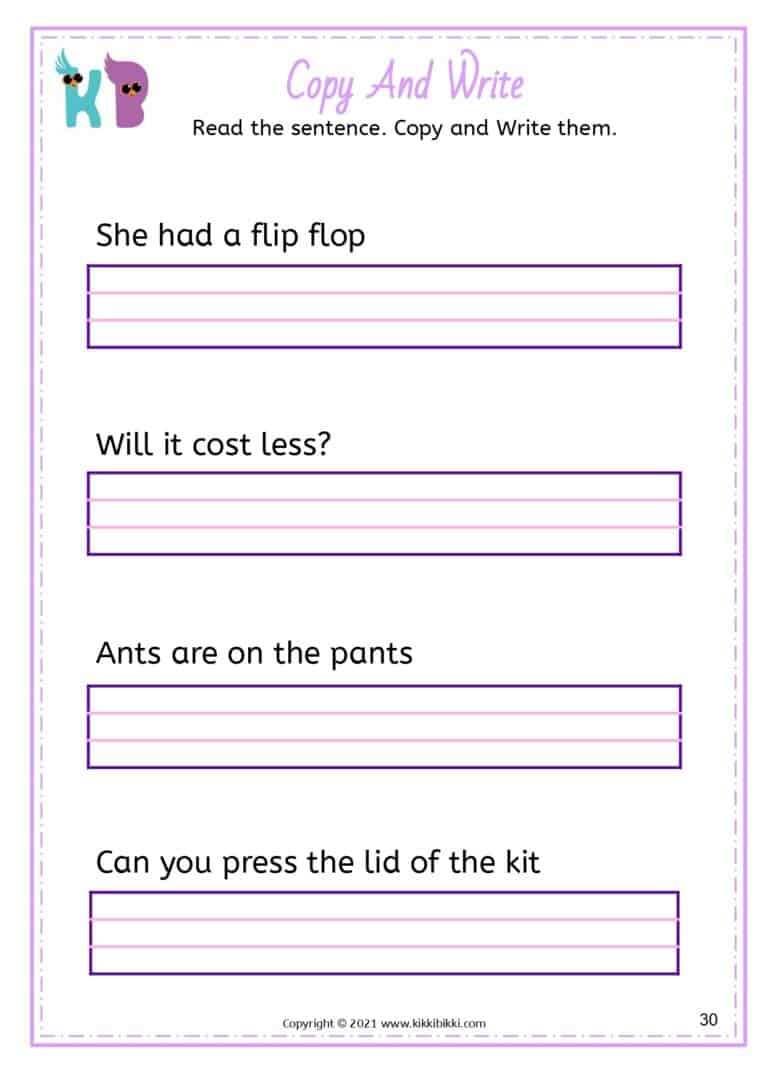 Printable CVC Worksheets