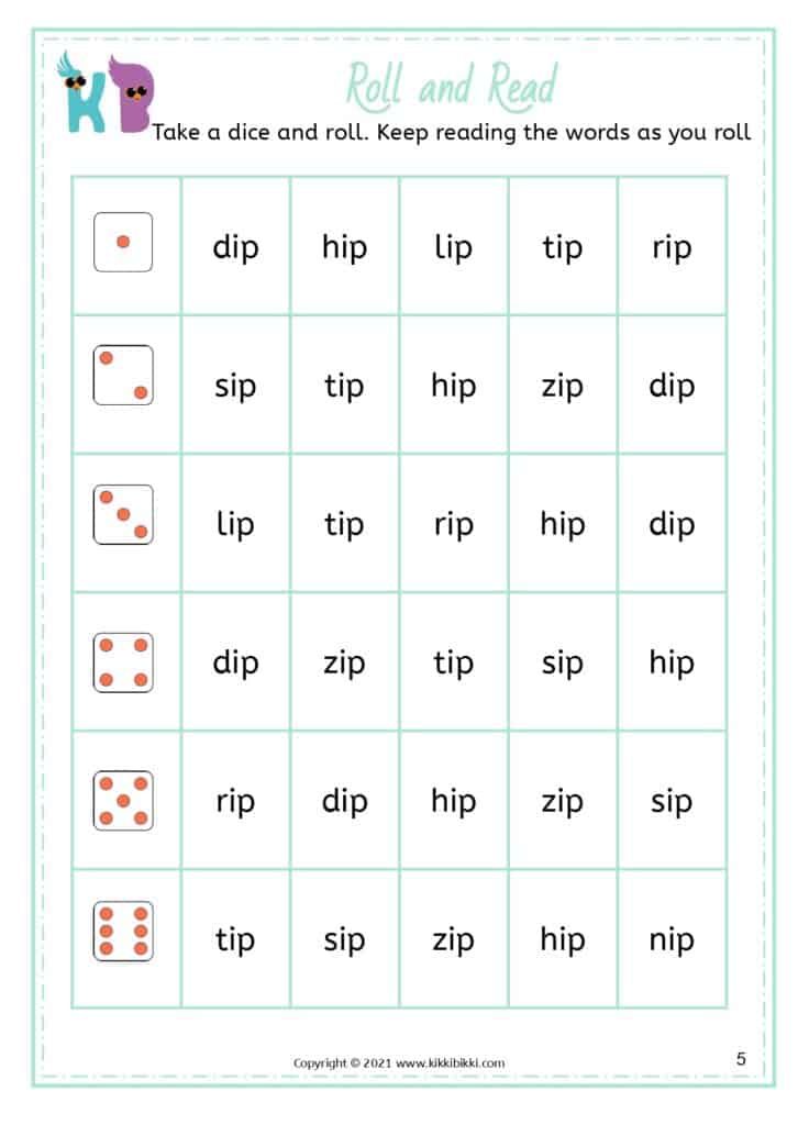 CVC Short I -ip Spelling Fun Worksheets