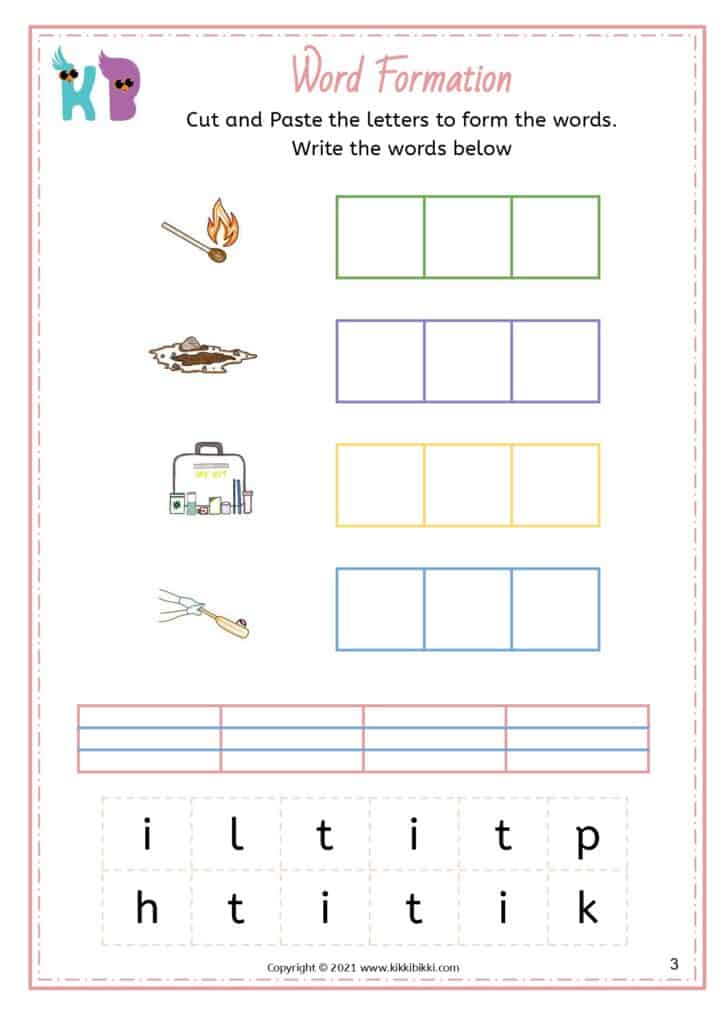 Phonics CVC Short I -it Words Worksheets