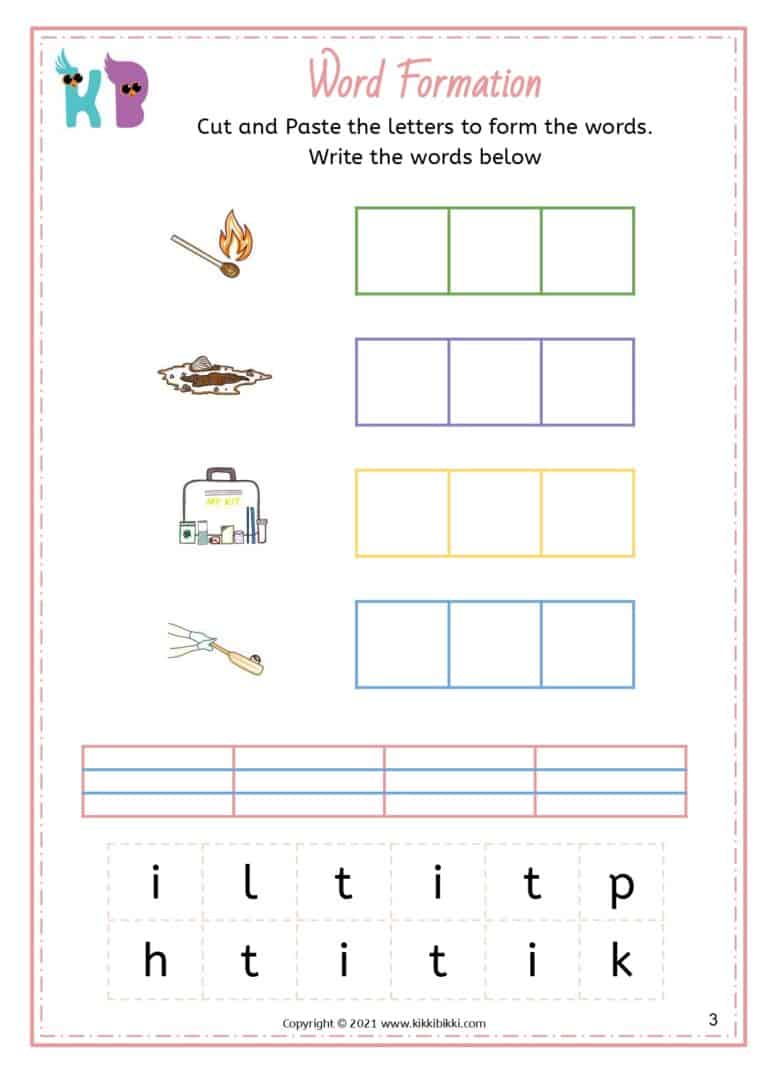 Phonics CVC Short I -it Words Worksheets