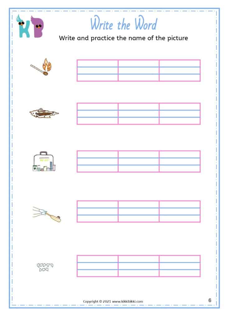 CVC Short I -it Matching Game Worksheets