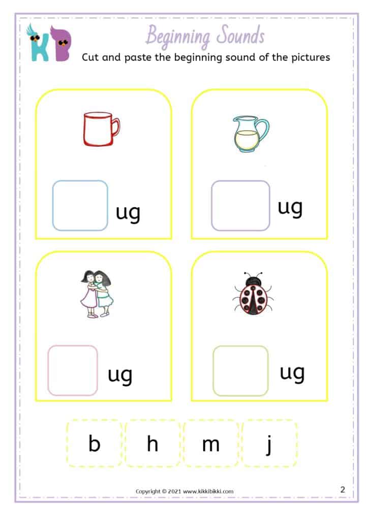 CVC Short u word formation Worksheets