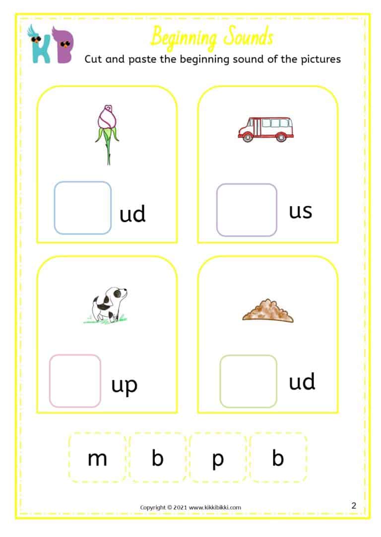 CVC Short u word formation Worksheets