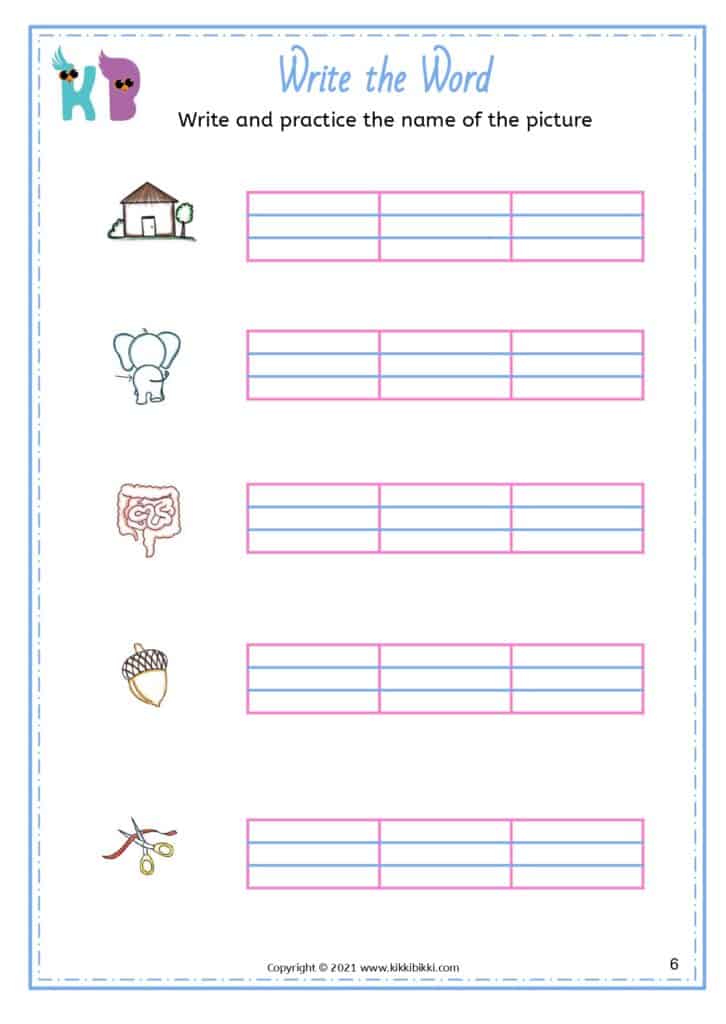 CVC Short u -ut Find and Write Worksheets