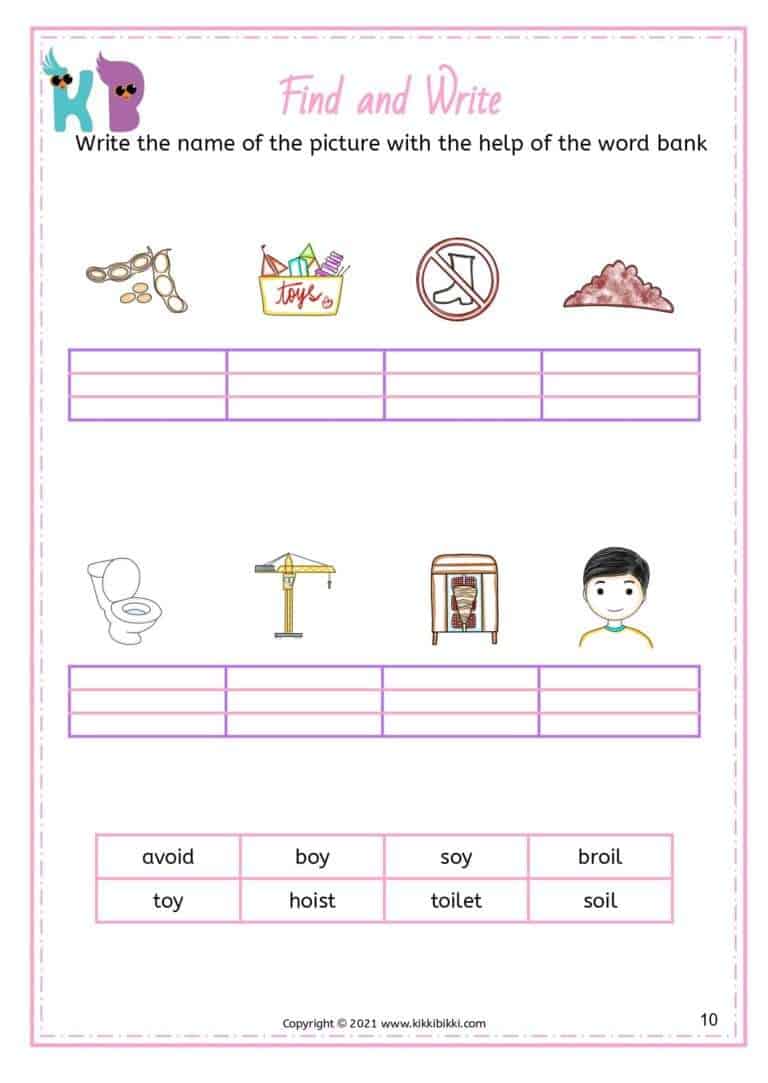 Diphthongs Picture Match