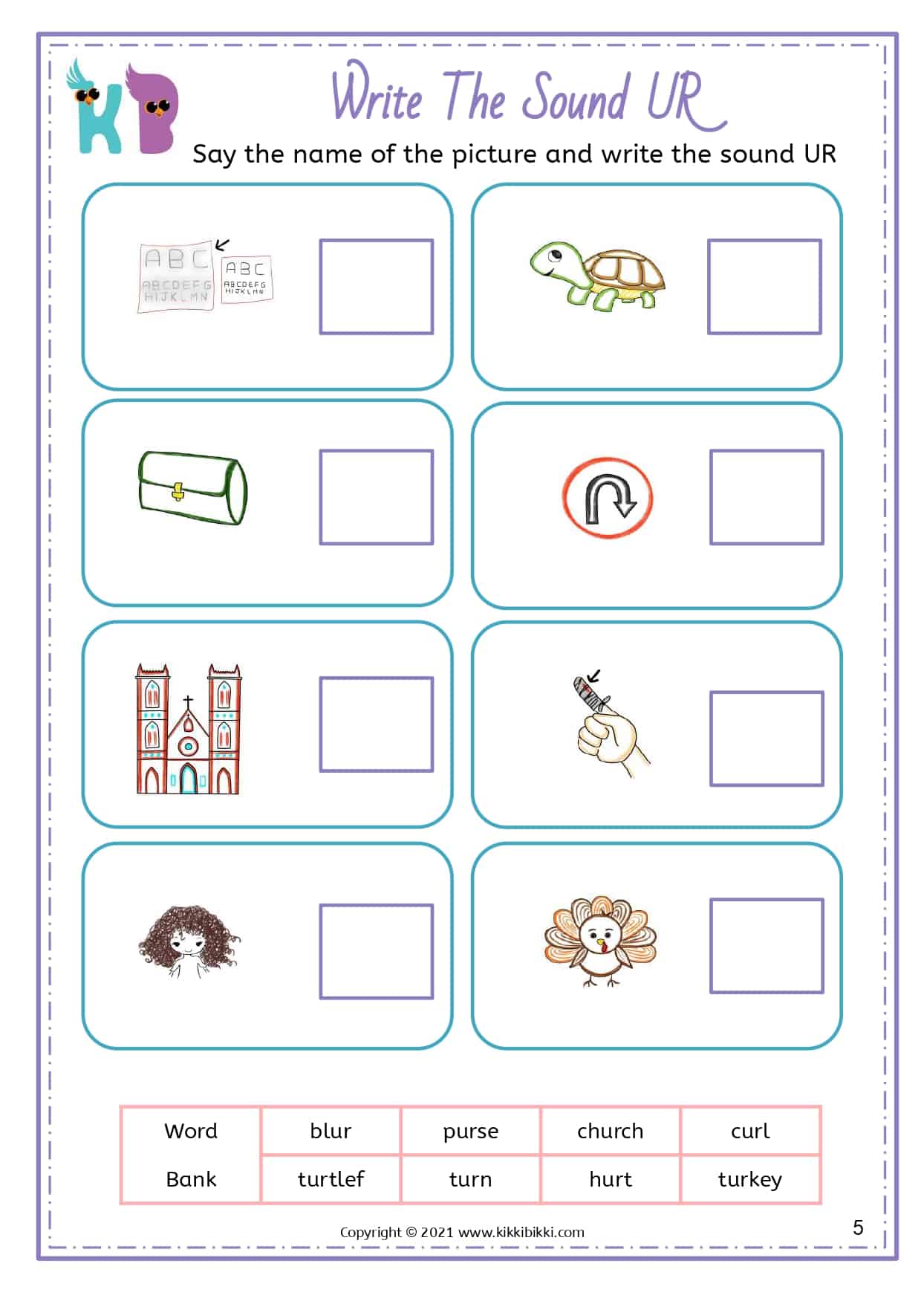 Bossy R - Kindergarten Worksheet - Free Phonics Printable