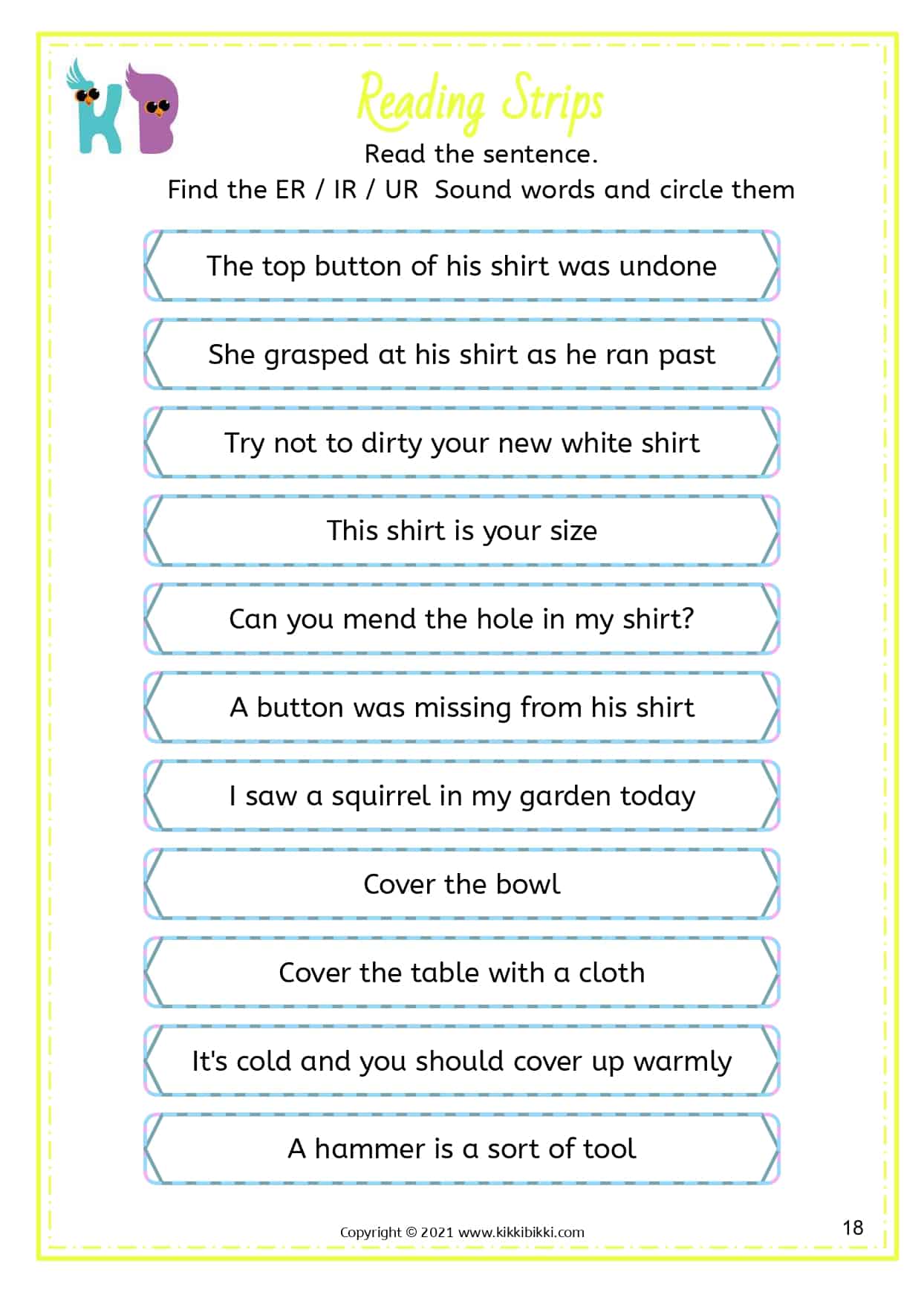 Learn to Spell Bossy R words - Kindergarten Worksheets
