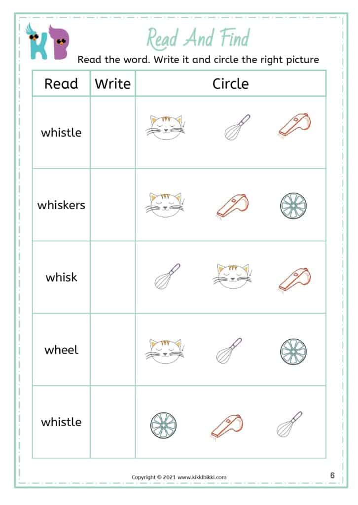 WH Sound Sorting Activity