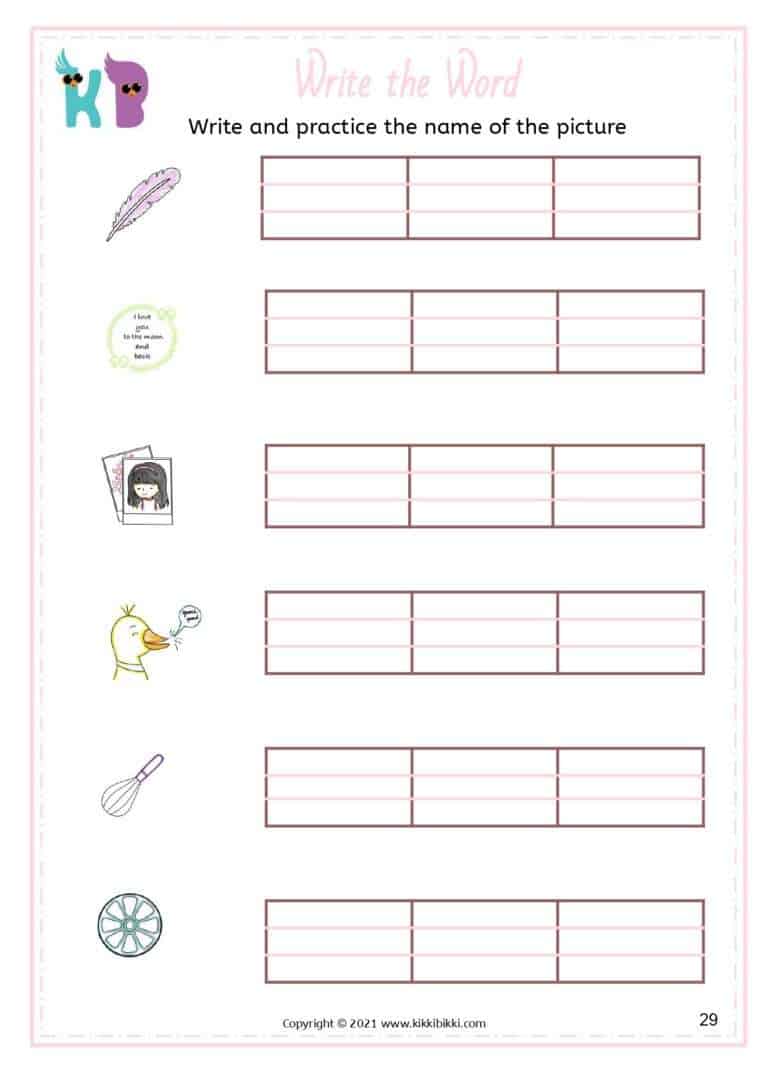 Kindergarten Phonics Learning Worksheet