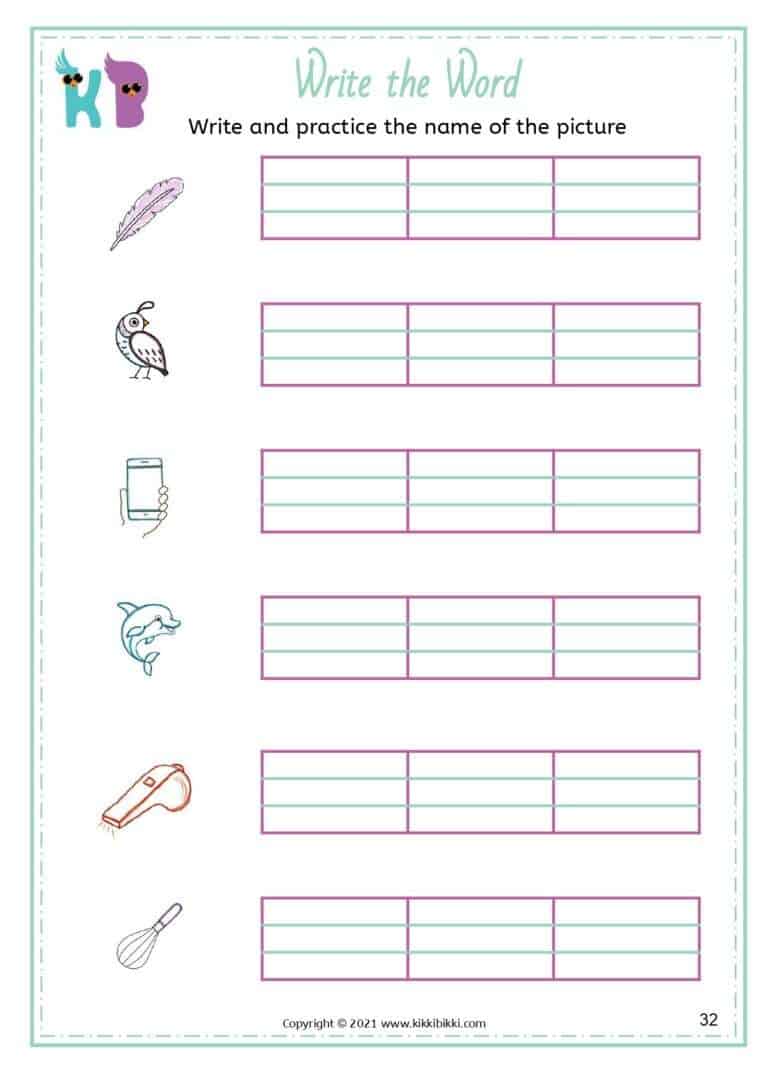Printable Phonics Learning Worksheet