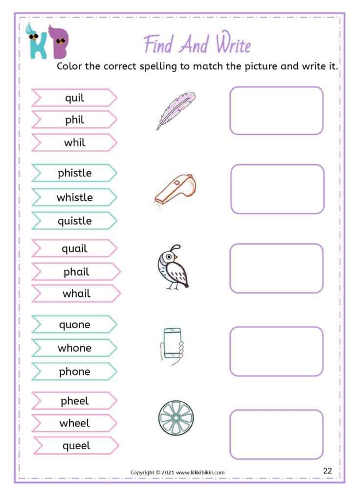 Digraphs Writing Practice