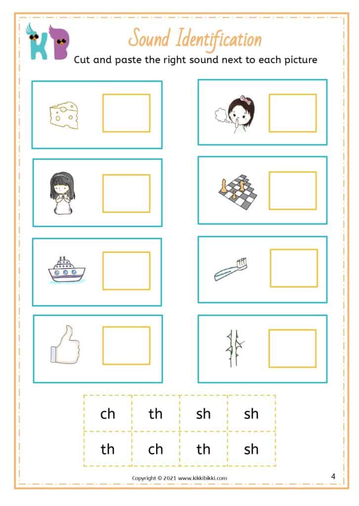 Digraphs Picture Match Worksheet