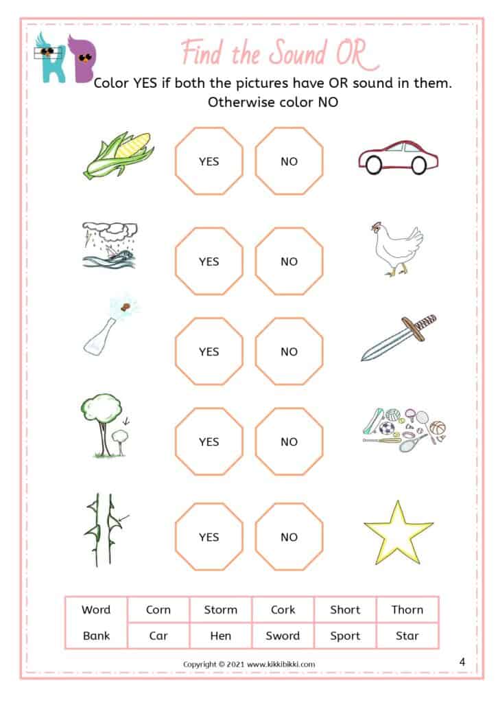 Bossy R Phonics Worksheet