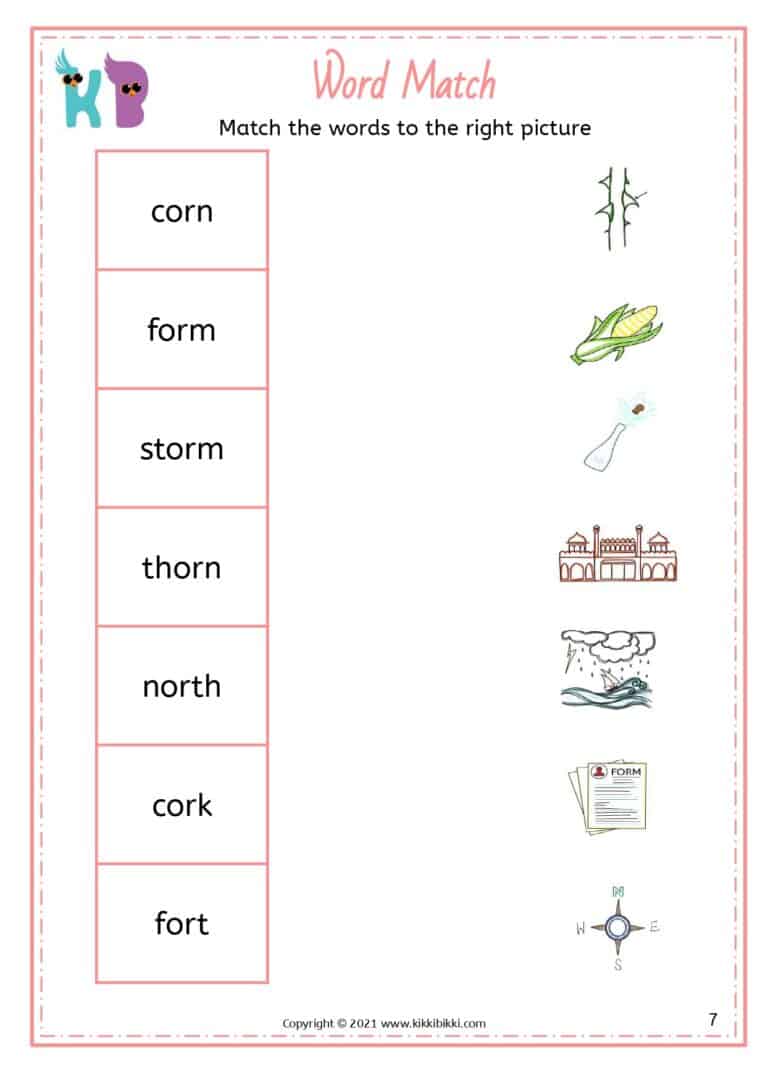 Bossy R Words Picture Cards