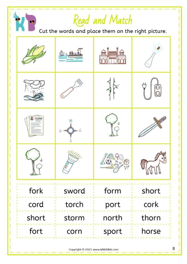 Bossy R Words Coloring Sheet