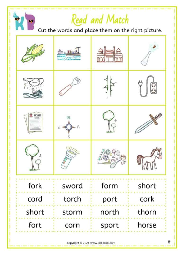 Bossy R Words Coloring Sheet
