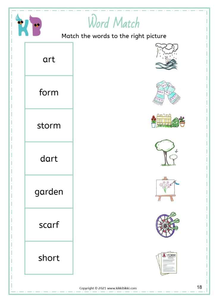 Kindergarten Phonics CVC Worksheet