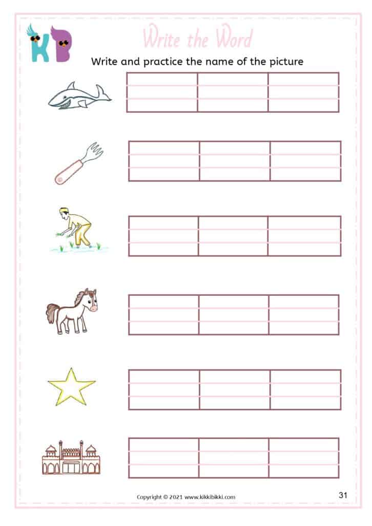 Free Kindergarten Phonics Worksheets