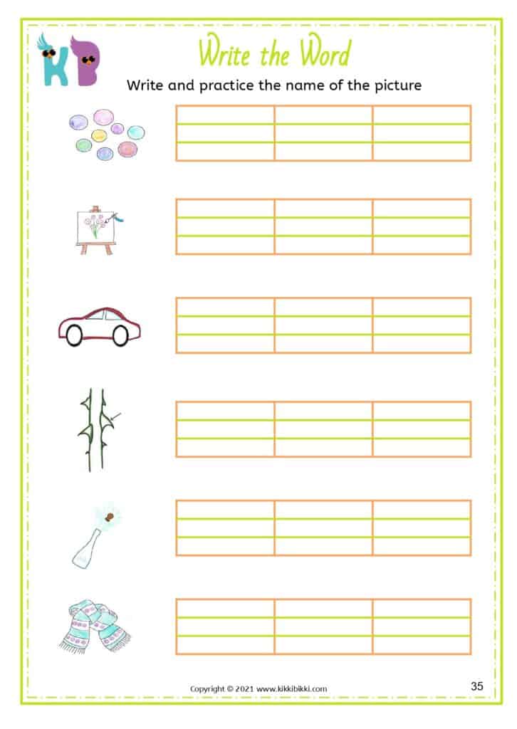 CVC Words Fill in the Blanks Worksheet