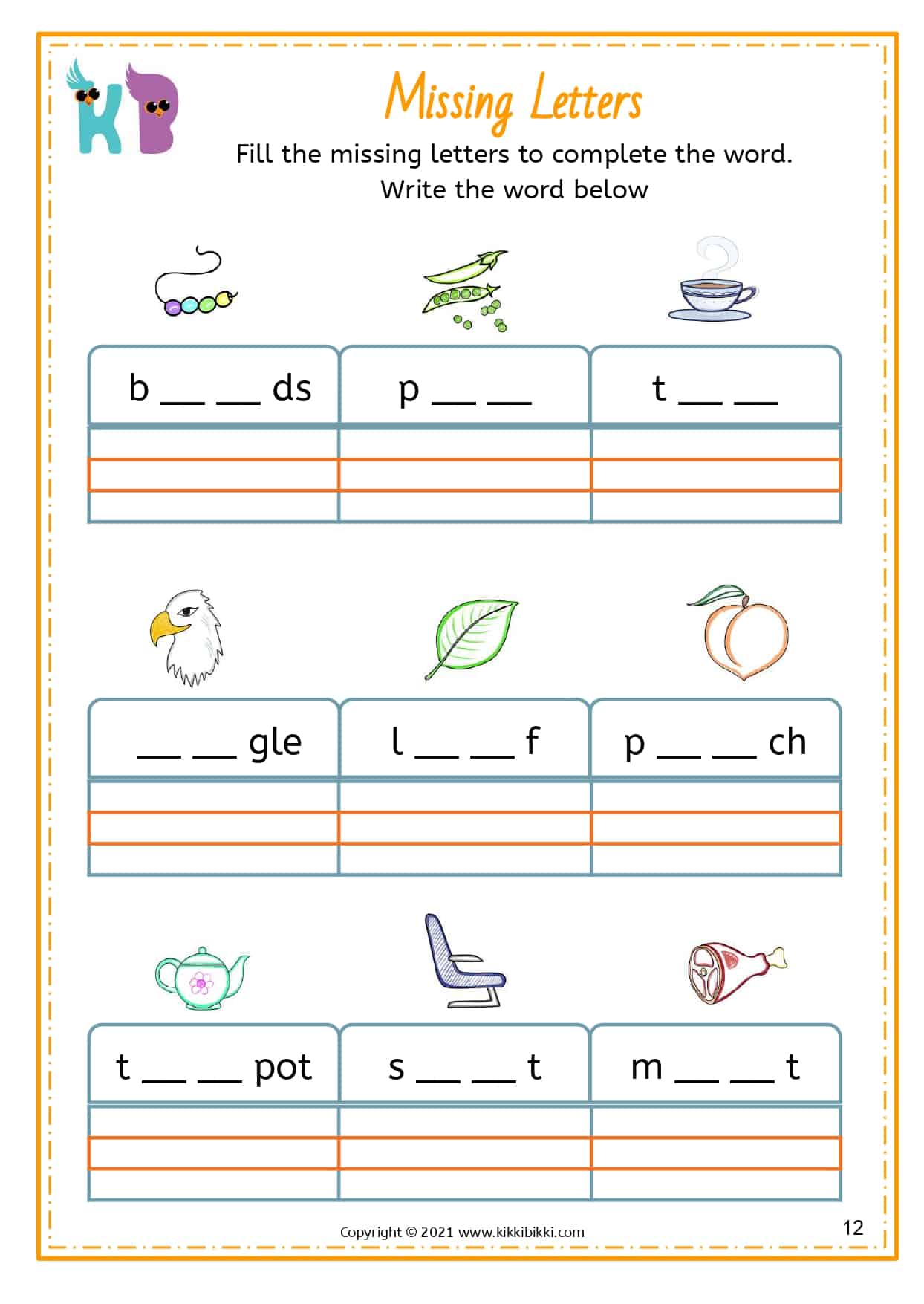 Long e Words - Kindergarten Worksheet - Free Phonics Printable