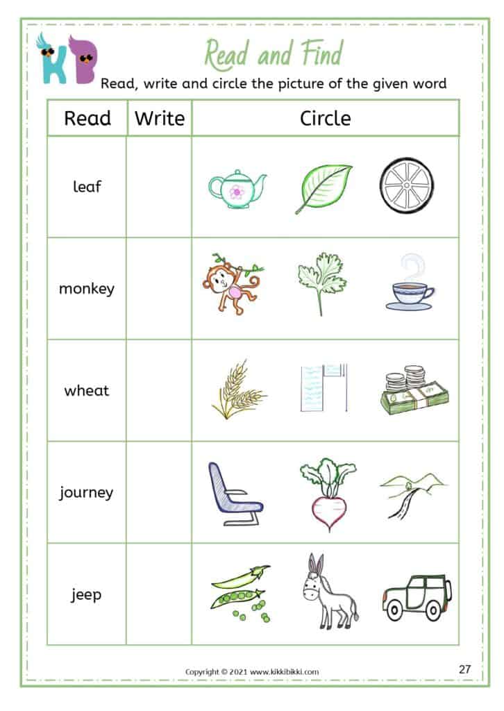 KBEGP5D _ Vowel Digraphs _ Consolidation of Sound Family_free phonics worksheets