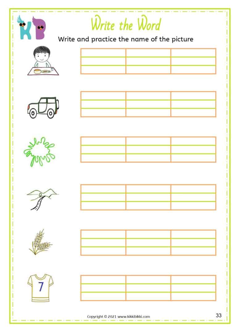 CVC Worksheets for Kids