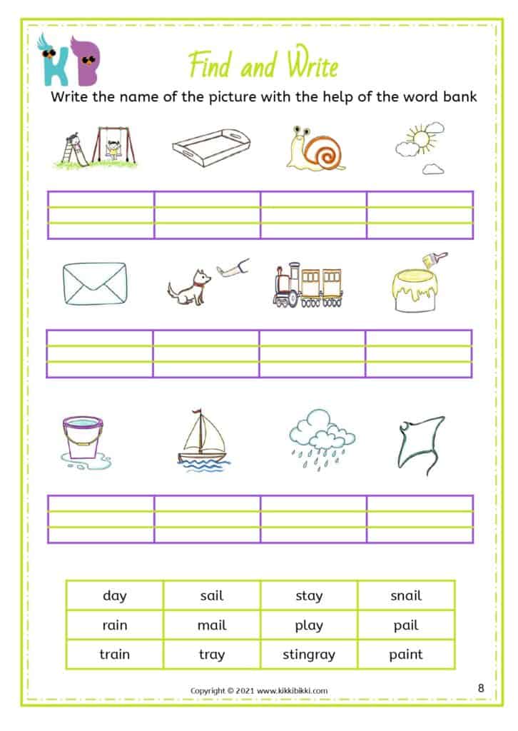Phonics Activities for Long A Sound - Word Sort Challenge
