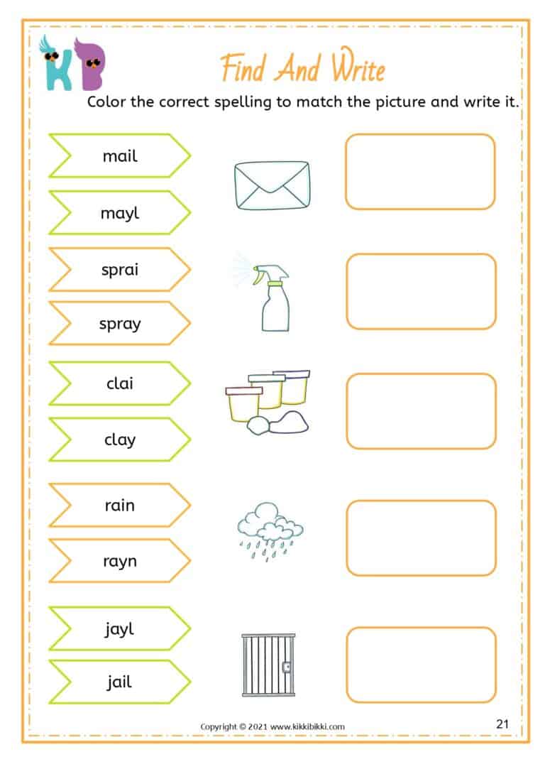 AI and AY Word Search