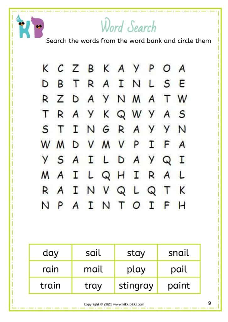 Vowel Digraph AI and AY Reading
