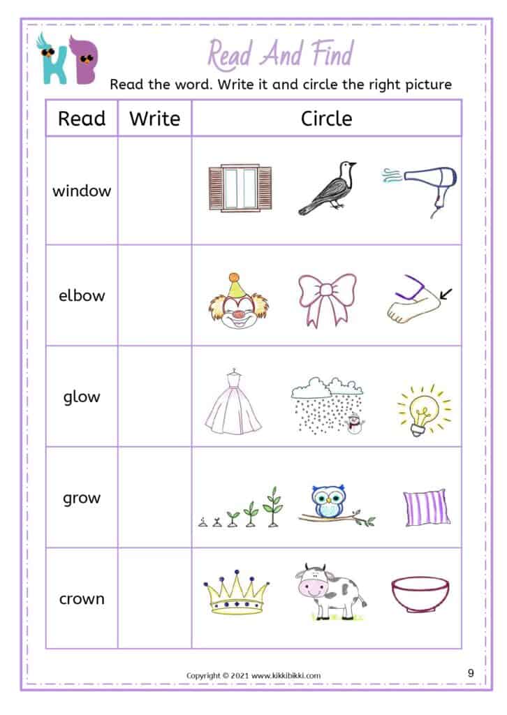 Kindergarten Language Arts Worksheet