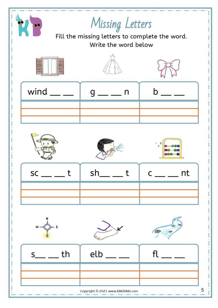 Phonics Worksheets for 1st Grade
