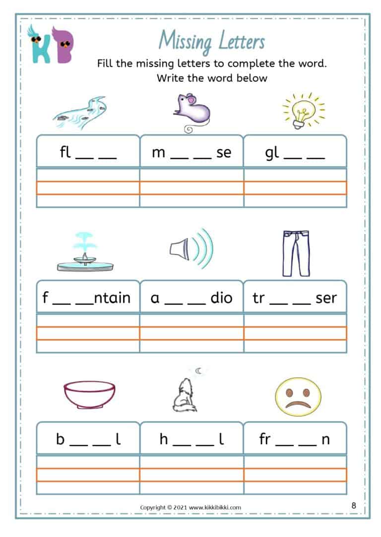 Phonics Worksheets for 1st Grade