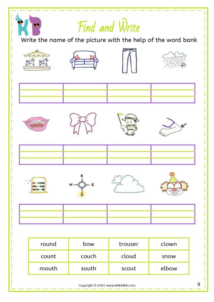 Phonics Words Worksheets Grade 1