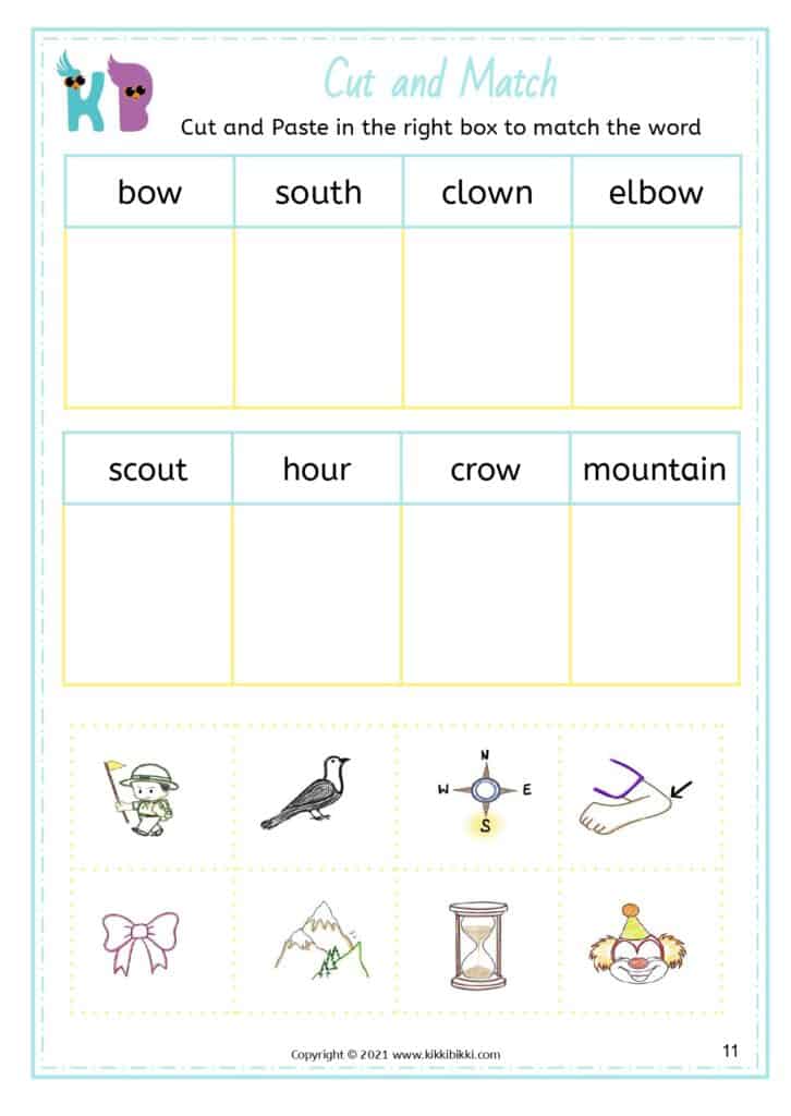 Consolidating Vowel Diphthongs Worksheet