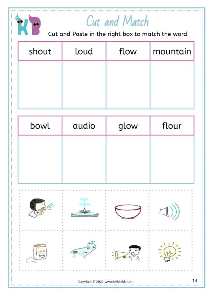 Consolidation of ou, ow Sound Worksheet