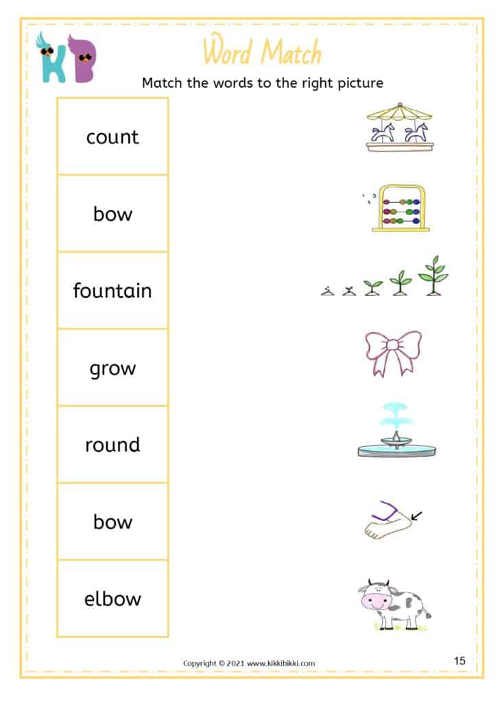 Free Phonics Worksheet Printable