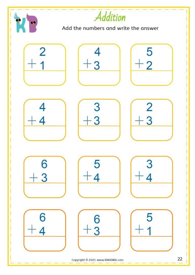 25+ ADDITION WORKSHEETS - KikkiBikki