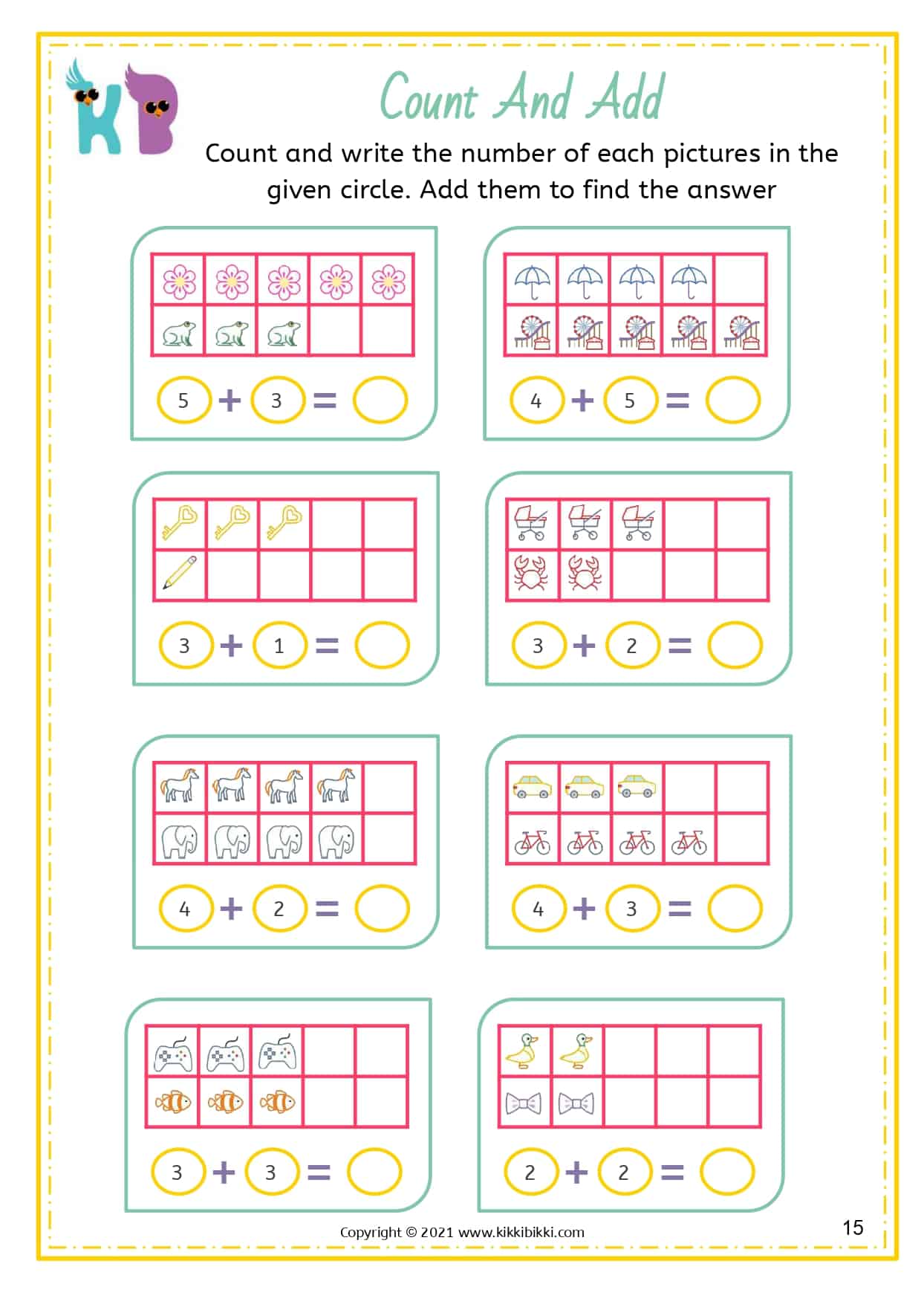 25+ ADDITION WORKSHEETS - KikkiBikki