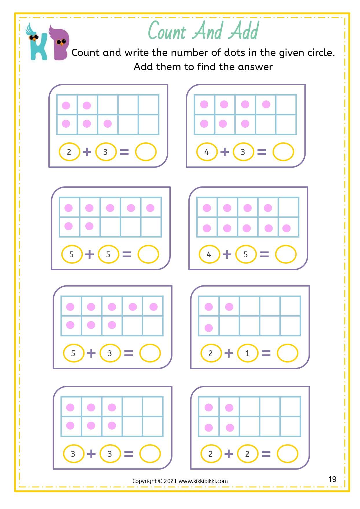 25+ ADDITION WORKSHEETS - KikkiBikki