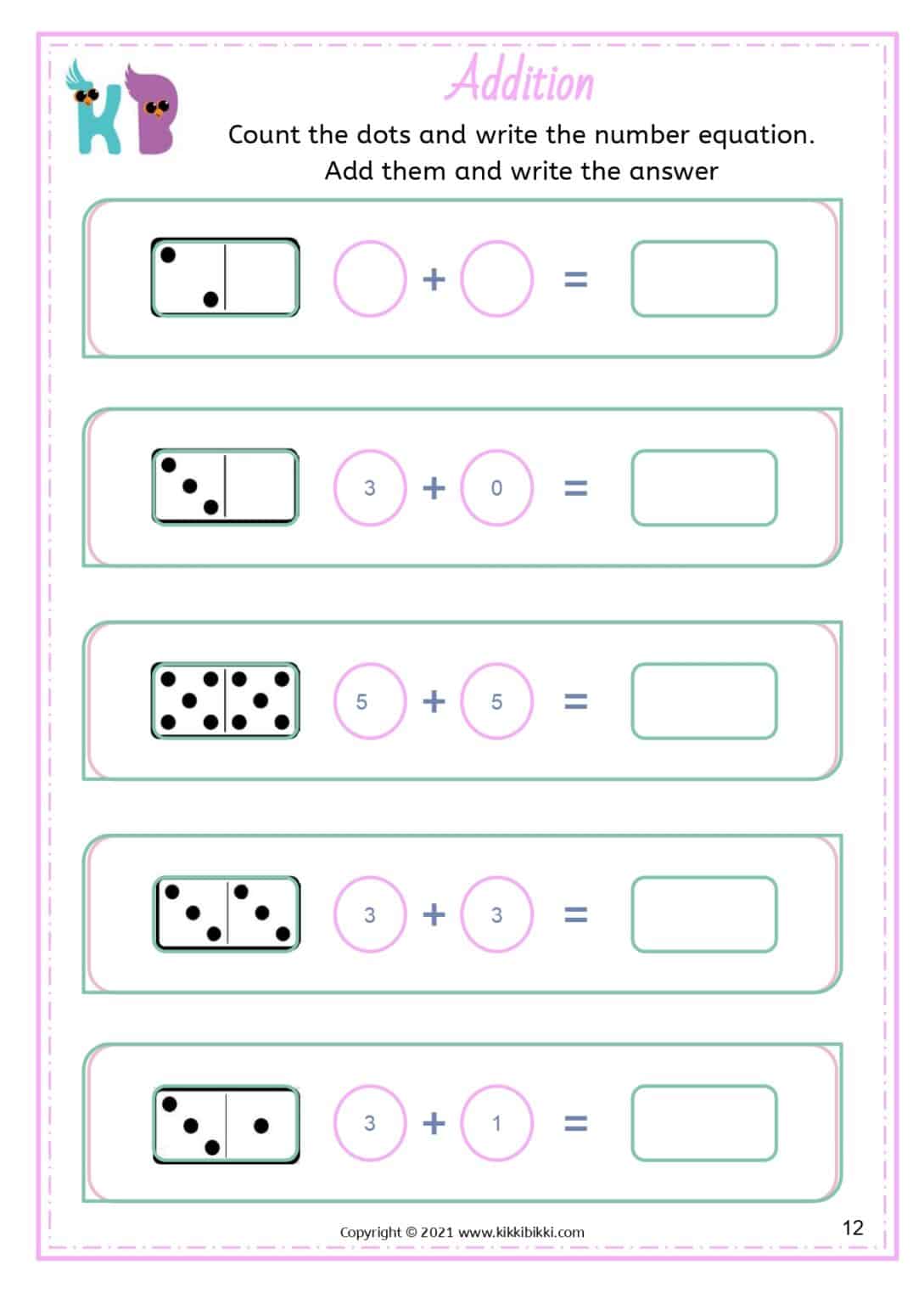 25+ ADDITION WORKSHEETS - KikkiBikki