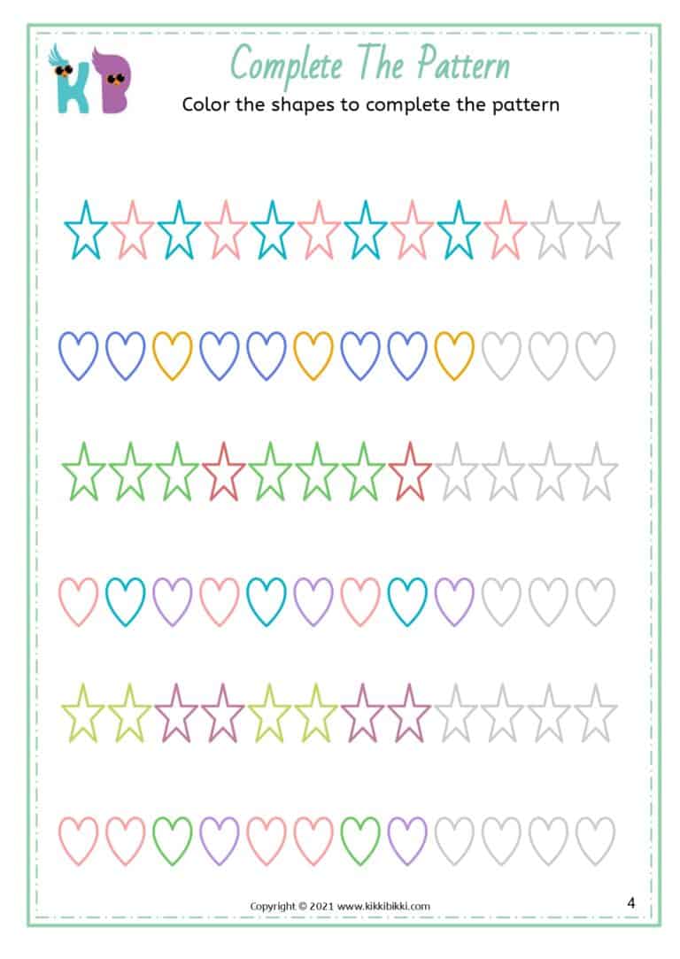 Unlock Early Math Fun: Complete the Patterns Worksheets